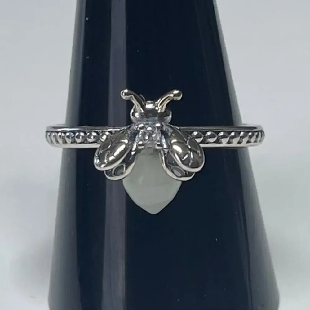 Glow In The Dark You Light Up My Life Stainless Steel Firefly Ring ~ Size 9